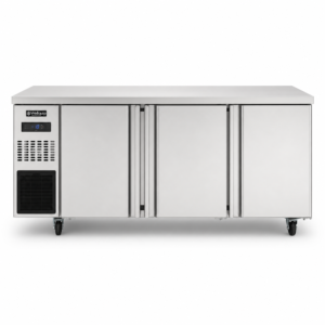 550L commercial kitchen under bench freezer front view