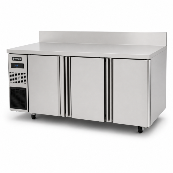 510L commercial kitchen freezer with splashback worktop