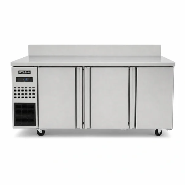 550L commercial kitchen freezer with splashback worktop
