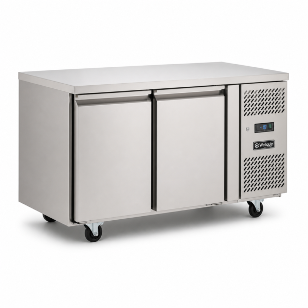 Two door stainless steel under counter freezer