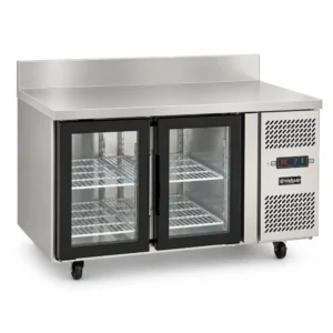 Wellquip WGAB28K 280L two door bench fridge with splashback